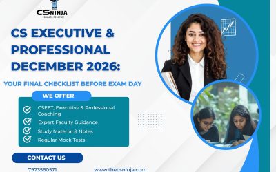 CS Executive & Professional December 2026: Exam Form, Fees & What’s Left To Do
